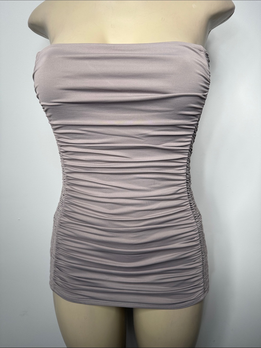 DKNY Strapless Ruched One-Piece Swimsuit in grey - Picture 1 of 7